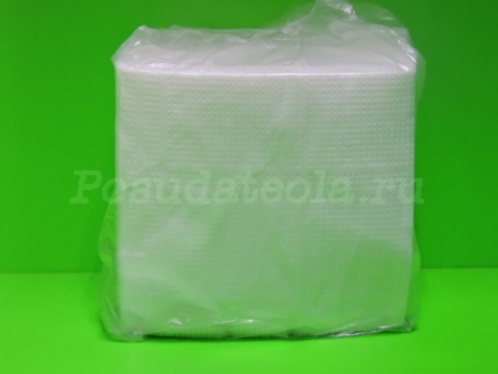 Салфетки бумажные 25х25 1-слойные белые эконом 100шт/пач, 60 пач/уп